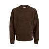 Jack & Jones Junior Pulover JJESoho Ollie temno rjava