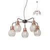 Redo 01-1580 - Luster na sajli EDISON 5xE27/42W/230V prečnik 53 cm crna/bakrena
