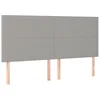 Vidaxl Vzglavje za posteljo svetlo sivo 200x5x118/128 cm blago