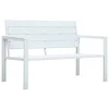 shumee vidaXL Vrtna klop 120 cm bela lesena HDPE