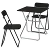 GUNDE / VIHALS Sto i 2 sklopive stolice, preklopno crna/crna, 67x67 cm