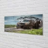tulup.si Slika na akrilnem steklu Auto field gore oblaki 140x70 cm 2 obešalnika
