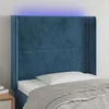 LED uzglavlje tamnoplavo 83x16x118/128 cm baršunasto