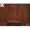 Black Cut 3D Lampa Meda I mesec Crvena