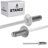 Aluminijaste odprte zakovice 4,8x10 mm RAL 9010
