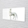 tulup.si Steklena slika Bela samorog 125x50 cm 4 obešalnika