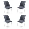Hanah Home Set 4 trpezarijske stolice Flex Sivo-Beli