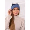 Kesi Cap with fleece Bojana K265 navy blue+turquoise+dark grey