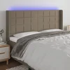 Vidaxl vidaXL Vzglavje postelje z LED svetlobo sivo-rjavo 183x16x118/128 cm blago