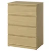STORKLINTA Komoda s 4 fioke, im. hrastovine, 70x50x98 cm