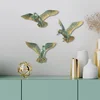 Atelier Del Sofa Set dekorativnih figura BIRDS 1,25x5x11, 20x4x17, 21x6x13, 3 komada, Zlatna boja