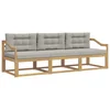 Set vanjskih sofa 3 pcs Bijela i svjetlosiva Poliester