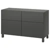 BESTA Komb.odlaganje s vratima/fiokama, tamnosiva/Lappviken/Stubbarp tamnosiva, 120x42x74 cm