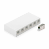 KELine nadometna vtičnica 6x Cat.6A RJ45 FTP KE-SMB06-W + KEJ-C6A-S-HD(6)