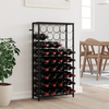 Stalak za vino za 45 boca crni 54 x 18 x 100 cm kovano željezo
