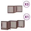 Vidaxl Ograda za pse z vrati zložljiva 15 panelov rjava 750 cm les