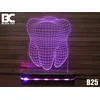 Black Cut 3D Lampa Zub Roze
