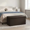 vidaXL Zložljiva shranjevalna klop Rjava 180 kg 80 L 77 x 38 x 38 cm