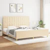 Okvir za krevet bez madraca krem 200x200 cm od tkanine