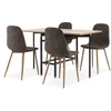 FOLDINGBRO L130 sto top. hrast + 4 JONSTRUP tamno braon