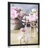 Plakat romantični rožnati nagelj v vintage pridihu - 60x90 black