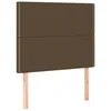 Vidaxl Vzglavje postelje temno rjavo 90x5x118/128 cm blago