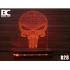 Black Cut 3D Lampa Skull RGB