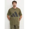 Bombažna kratka majica adidas Essentials moška, zelena barva, JE8931
