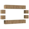 Vidaxl 8 kosov stenske TV omarice Artisan Oak Engineered Wood