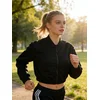 Sinsay - Kratka sportska dukserica sa rajsferšlusom - crno