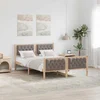 vidaXL Konstrukcija postelje z vzglavjem Taupe 140 x 190 cm blago