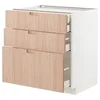 METOD/MAXIMERA Podstav omr 3lč/2nzk/1sre/1vsk prd, bela/Fröjered svetel bambus, 80x60 cm
