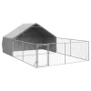 Vidaxl Zunanji pasji boks z izpustom 6x3x1,9 m pocinkano jeklo
