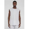 Mens Striped Mesh tank top white