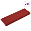 Prostirke za stepenice 30 kom 65x21x4 cm crvene pravokutni rub