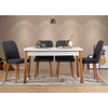 HANAH HOME Trpezarijski sto i stolice Costa White Atlantic Anthracite