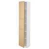 METOD Visoki element s policama, bela/Forsbacka hrastovina, 40x37x200 cm