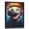 Plakat aligator s slušalkami - 60x90 no frame