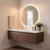Skye Decor Set kupatilskog ormarića sa umivaonikom i ogledalom, 2 dela, Braon
