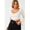Bianco Lucci Womens Crop Blouse