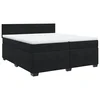 Vidaxl Box spring postelja z vzmetnico črna 200x200 cm žamet