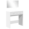 Vidaxl Toaletna mizica z ogledalom bela 80x39x80 cm