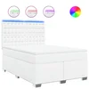vidaXL vidaXL Box spring postelja z vzmetnico bel 140x190 cm umetno usnje, (21309910)