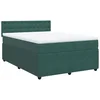 Vidaxl Box spring postelja z vzmetnico temno zelena 140x200 cm žamet