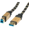 Gold ROLINE USB 3.0 SuperSpeed ??USB 3.0 A (M) -> USB 3.0 B (M), 0.8 m - black / gold 11028900