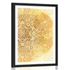 Plakat s paspartujem zlata etno Mandala - 30x45 silver
