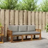 Set vanjskih sofa s jastukom 3 pcs Prirodna i svijetlo siva
