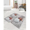 Lessentiel Maison Kupatilski otirač Starfish, 3 komada, Sivi