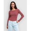 RVCA Bambi Stripe ženska majica z dolgimi rokavi brick red