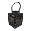 Lanterna s bleščicami LOFTY GLAM 20 cm, črna